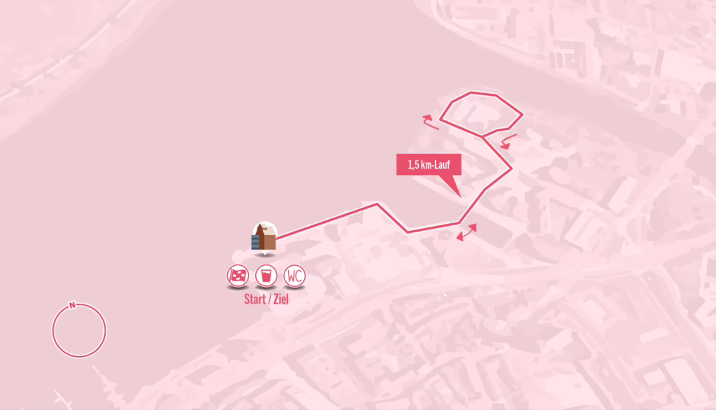 1,5 km Strecke